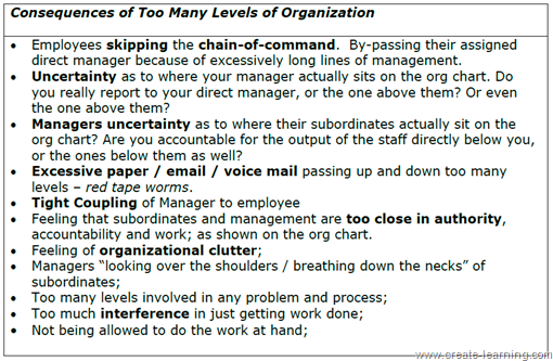 consequences of too many levels in the company www.mikecardus.com