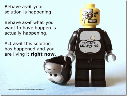 solution finding stimulus - behave as-if the solution has happened www.mikecardus.com