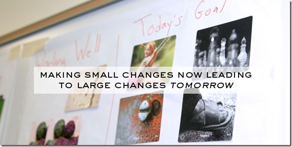 making small changes now leading to big changes tomorow Create Learning Team Building and Leadership