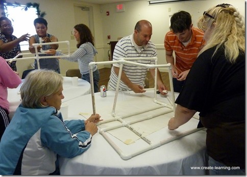 PVC pipe team building activity create learning team building and leadership