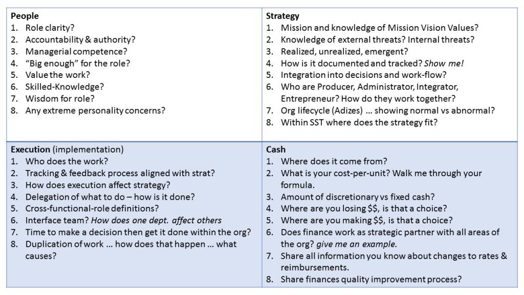 people strategy implementation cash understand the organization's environment