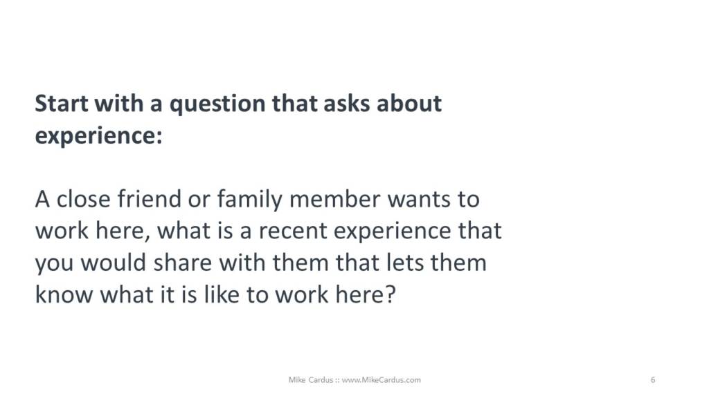 employee experience questions